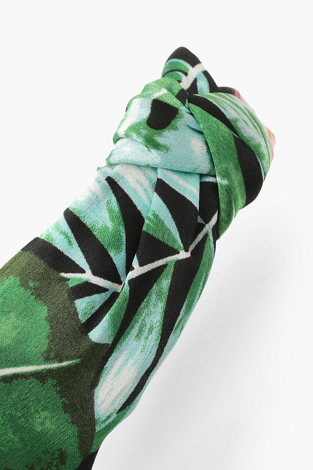 Palm leaf green twisted headband